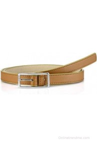 Oleva Women Casual, Formal Beige Genuine Leather Belt(Fawn)